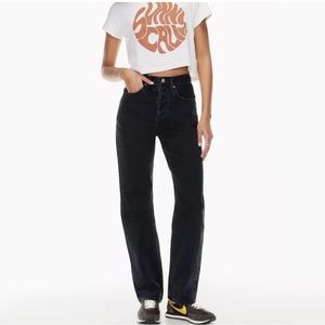 Aritzia Denim Forum The Joni High Rise Loose 29L - Size 28 Black Jeans